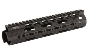 Black aluminum M-LOK rifle handguard with top rail