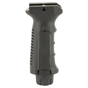 Black tactical vertical foregrip for firearm.