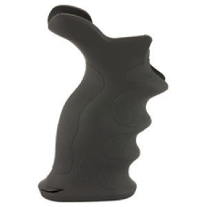 Ergonomic black pistol grip with textured design