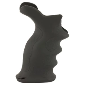 Ergonomic black pistol grip with textured design