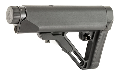 Adjustable tactical rifle stock in matte gray