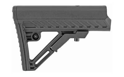 Tactical rifle stock, black, lightweight design.