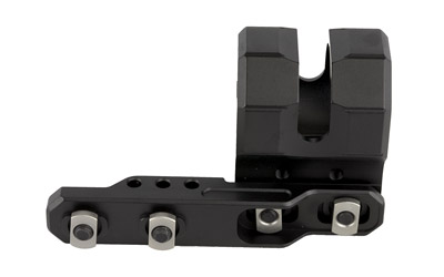 Black rifle scope mount with adjustable screws.