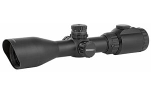 Black rifle scope isolated on white background