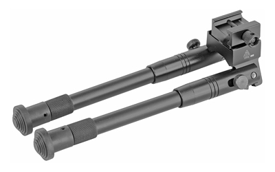 Adjustable rifle bipod with mounting bracket