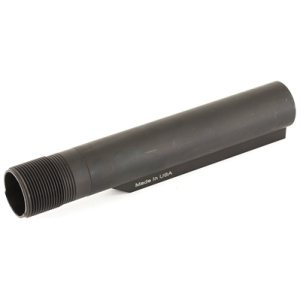 Black metal cylinder tube, threaded, made in USA.
