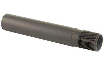Gray cylindrical metal rod with threaded end