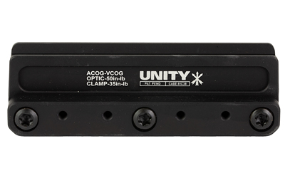 Black UNITY optic mount with torque specifications