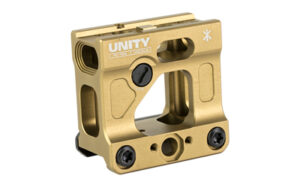 Gold anodized metal optic mount bracket