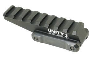 Black tactical optic riser mount rail