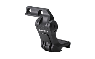 Black metal tactical mounting bracket with hinge