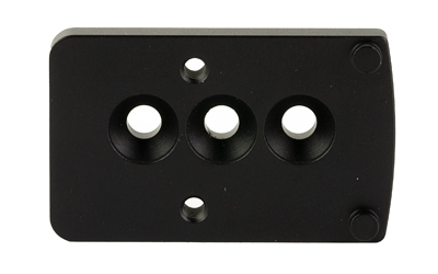 Black metal mounting plate with three circular holes