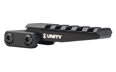 Black tactical rail mount for accessories.