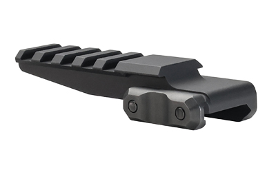 Black Picatinny rail mount on white background.
