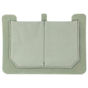 Green suede open book cover, top loop