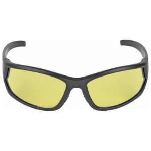 Yellow lens sports sunglasses with black frame.