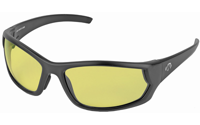 Black sports sunglasses with yellow lenses