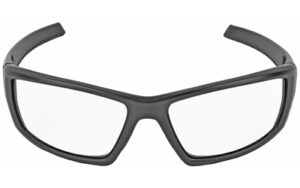 Black rectangular eyeglass frames on white background
