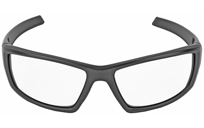 Black rectangular eyeglass frames on white background