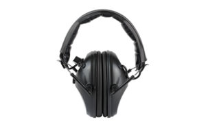Black over-ear hearing protection earmuffs