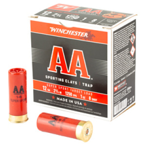Winchester AA 12-gauge shotgun ammunition box and shells