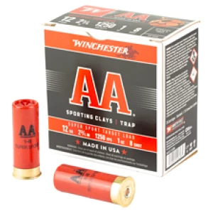 Winchester AA 12-gauge shotgun ammunition box and shells