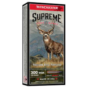 Winchester Supreme Long Range Rifle Ammunition .300 WSM 195gr PT 2900 fps 20/ct