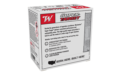 Winchester Super Target ammunition box with features.
