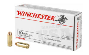 Winchester Target Handgun Ammunition 10mm Auto 180 gr. FMJ 1080 fps 50/ct