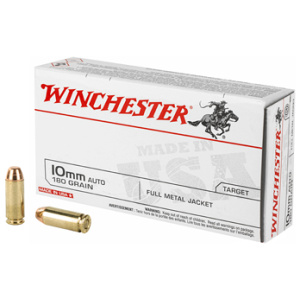 Winchester Target Handgun Ammunition 10mm Auto 180 gr. FMJ 1080 fps 50/ct