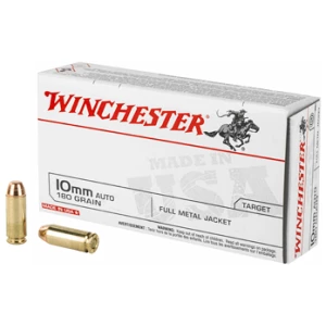 Winchester Target Handgun Ammunition 10mm Auto 180 gr. FMJ 1080 fps 50/ct