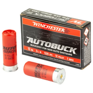 WINCHESTER AUTOBUCK 12GA 2.75" - 1 BUCK 12 PELLETS 5RD 50BX/CS