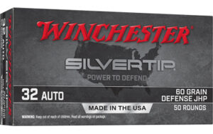 Winchester Silvertip 32 Auto ammunition box 60 grain JHP