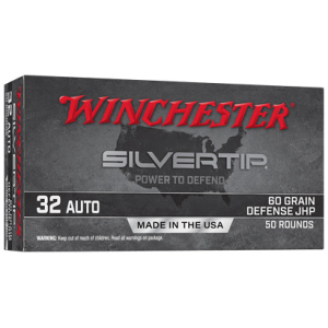 Winchester Silvertip 32 Auto ammunition box 60 grain JHP