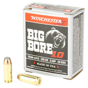 Winchester Big Bore Handgun Ammunition 10mm Auto 200 gr. SJHP 1175 fps 20/ct