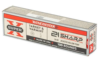 Winchester ammunition box, 21 Sharp, 100 rounds.