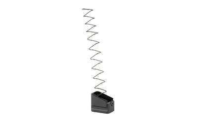 Handgun magazine with extended spring on white background