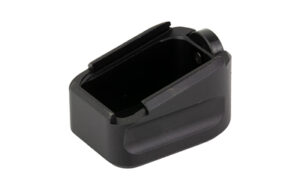 Black pistol magazine base plate extension