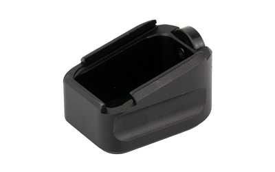 Black pistol magazine base plate extension