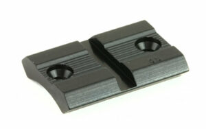 Black metal mounting plate with two screw holes