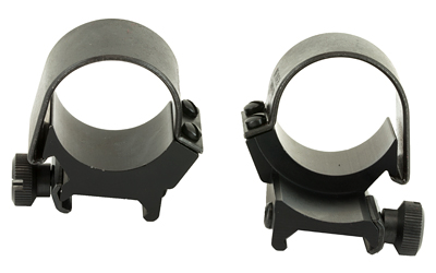 Two metal rifle scope mounting rings