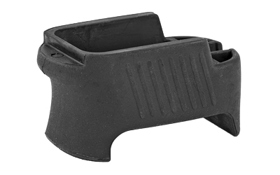 Black plastic firearm magazine grip accessory