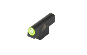 Black pistol front sight with green insert