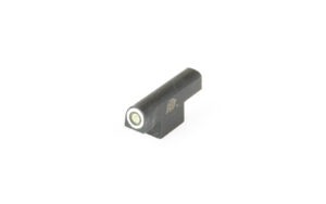 Black handgun front sight with white dot