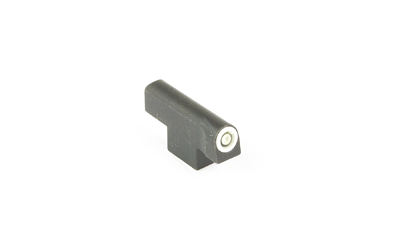 Gray metal handgun front sight with white dot