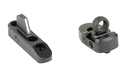 Two machined metal mounting components on white background