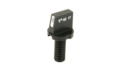 Black metal bolt with marked rectangular head
