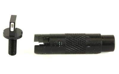 Black metal bolt and cylindrical tool component
