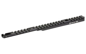 Black Picatinny rail mount on white background