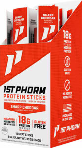 1ST PHORM PROTEIN BEEF STICKS - SHARP CHEDDAR 15 STICKS